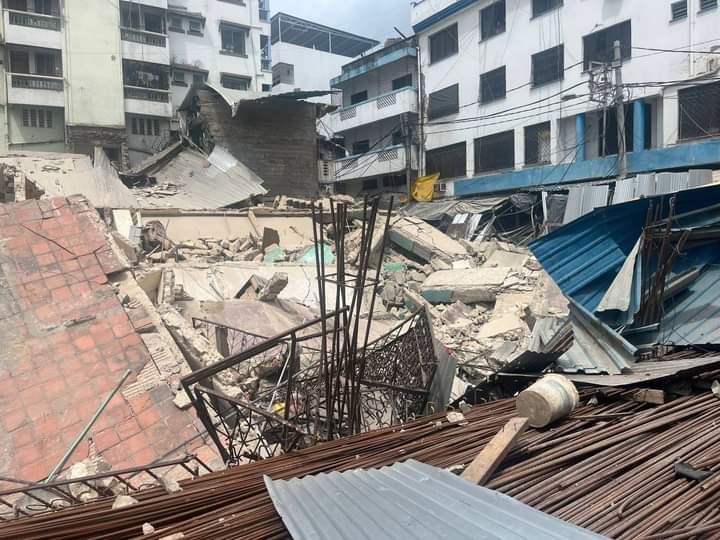 Four storey building collapse in Mombasa