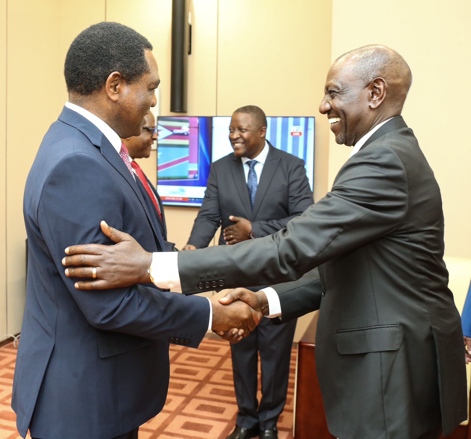 President Ruto with his Zambian counterpart, Hakainde Hichilema.