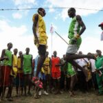 Maasai warriors participate in high jump/ PHOTO COURTESY