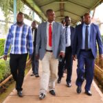 Kakamega Deputy Governor Ayub Savula(right)inspects Kakamega General Hospital to ensure all services were going on smoothly.