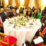 Mwale Medical and Technology City Founder Julius Mwale (left) during state diner hosted in honour of President William Ruto during his visit to Congo-Brazaville.