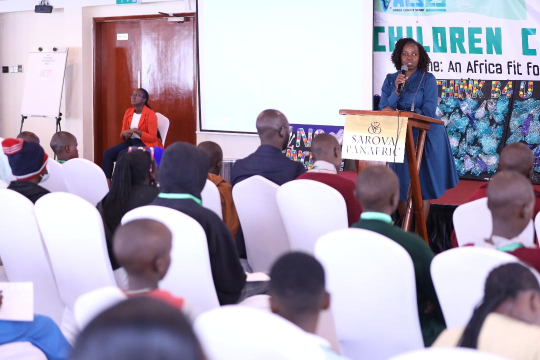 Yvonne Arunga, Save the Children Country Director for Kenya and Madagascar while making a presentation at a Nairobi hotel