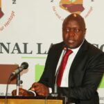 Presiding Judge of the Environment and Land Court, Justice Oscar Angote speaking during the launch of the report on ‘Monitoring the Transition of Group Ranches to Community Land in Kenya’ by the National Lands Commission in partnership with Namati Kenya in Nairobi.