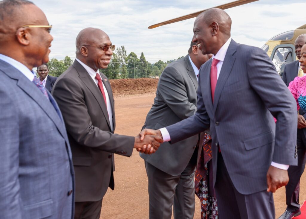 President William Ruto greeting leaders. Photo/State House