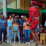 The team of travel advisors and influcers including American actor Gbenga Akinnagbe (second left) at a reception. They will experience culture and heritage during their visit in Kenya