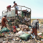 Heaps of trash from the banned single-use plastic bags