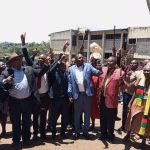 A section of Kikuyu Council of Elders and their lawyers celebrate outside Murang’a law courts on February 28, 2024 after a case against some of their members was withdrawn. photo by Purity Mugo