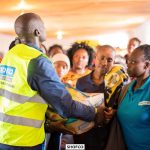 Shining Hope for Communities (SHOFCO) staff distributing foodstuffs to flood victims in Matahre on Thursday, April 25, 2024.