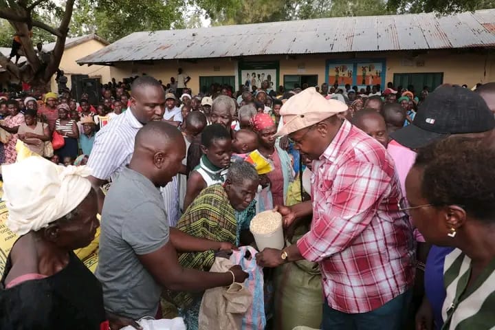 Busia Governor Paul Otuoma distributes food items to flood victims in Bunyala South Ward