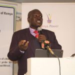 The Kenya Power and Lighting Company Chief Executive Officer Eng. Joseph Siror speaking during a press conference with Consumers Federation of Kenya and Scrap Metal Council on eradicating vandalisation of national infrastructure among them transformers and metals.