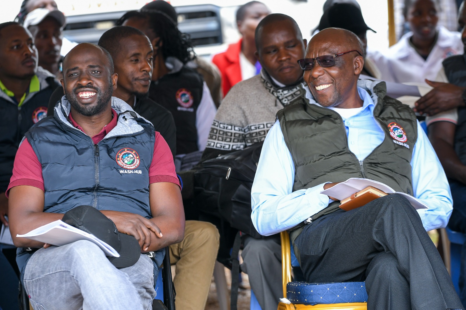 Dig Deep (Africa) Head of Programmes Mr. Justus Tanui (right) said the hub will be used by all partners in the WASH sector.