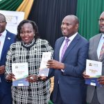 Chief of Staff & HoPS Felix Koskei, PS Treasury Dr Chris Kiptoo, Ag PSSS Chair Agnes Mwenda, CEO PSSS Dr Jonah Aiyabei and the PSSS Board of Trustees launch the PSSF Strategic Plan 2023-2027.