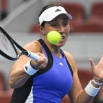 Jessica Pegula of the US hits a return to Russia’s Veronika Kudermetova during their women’s singles match at the China Open tennis tournament in Beijing on September 29, 2024. Photo/Greg Baker/AFP