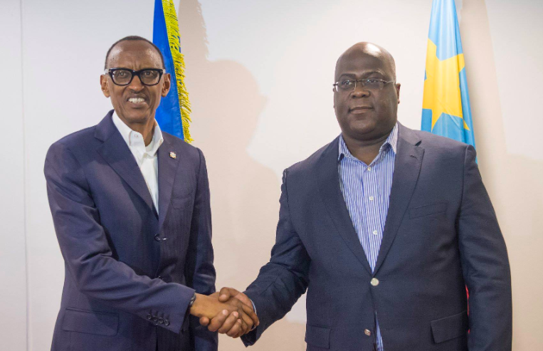 Rwandan President Paul Kagame and DRC President Félix Tshisekedi.